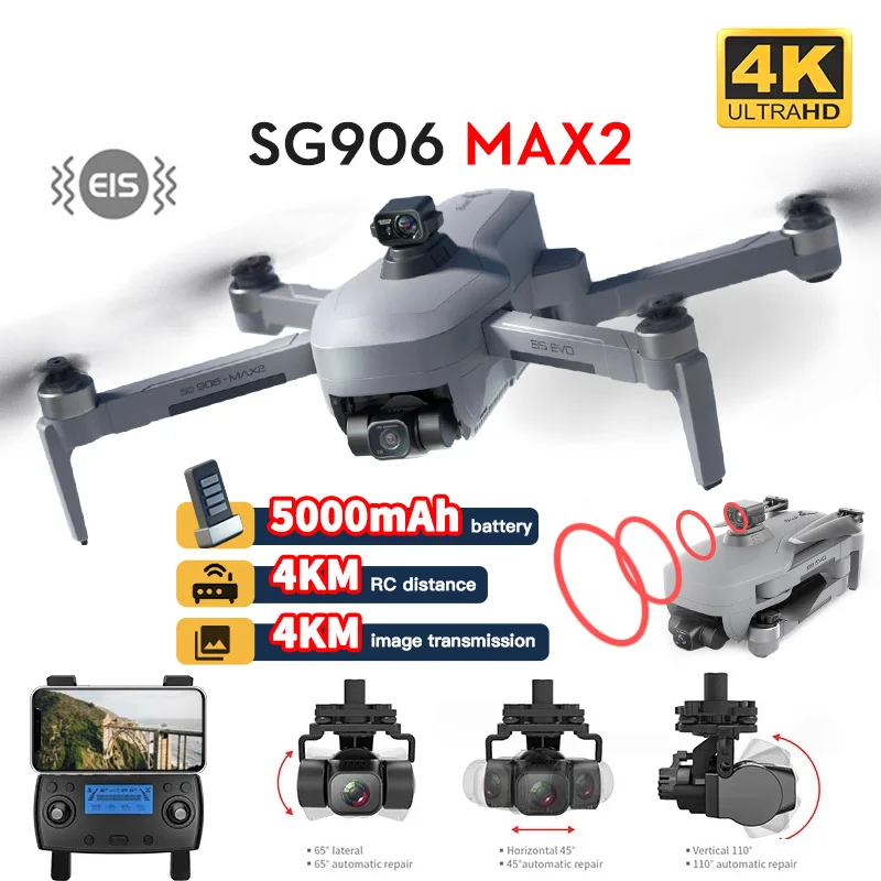 SG906 MAX 1 / Pro 2 Professional FPV 4K Camera Drone with 3-Axis Gimbal 4KM Brushless GPS Quadcopter Obstacle Avoidance RC Dron
SG906 MAX 1 / Pro 2 Professional FPV 4K Camera Drone with 3-Axis Gimbal 4KM Brushless GPS Quadcopter Obstacle Avoidance RC Dron