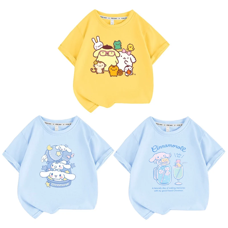 Sanrios Kawaii Pom Purin Cinnamoroll Аниме периферийные футболки с коротким рукавом милый мультяшный детский подарок
Sanrios Kawaii Pom Purin Cinnamoroll Аниме периферийные футболки с коротким рукавом милый мультяшный детский подарок