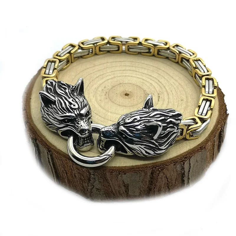 Men Stainless Steel Wolf Head Bracelet Nordic Viking Wolf Totem Amulet Bracelet Men Fashion Accessories Viking King Chain
Men Stainless Steel Wolf Head Bracelet Nordic Viking Wolf Totem Amulet Bracelet Men Fashion Accessories Viking King Chain