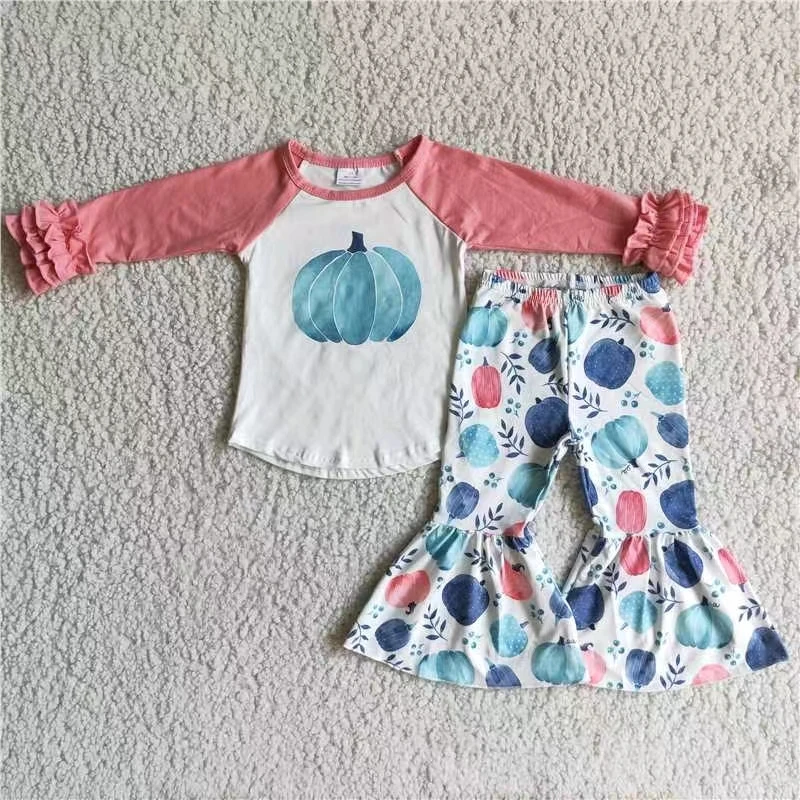 pink raglan long sleeve pumpkin print top and bell bottom pant outfit autumn winter children clothing set baby girl clothing set
pink raglan long sleeve pumpkin print top and bell bottom pant outfit autumn winter children clothing set baby girl clothing set