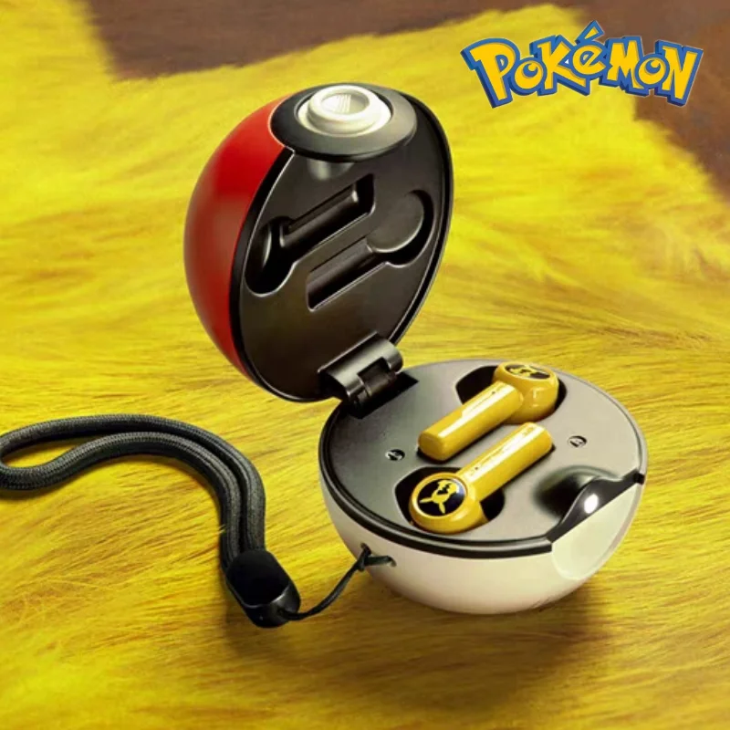 

Pikachu Pokemon Razer Earphones Wireless Bluetooth 5.0 Sport Noise Reduction Headphones Touch Control Microphone Universal Gift