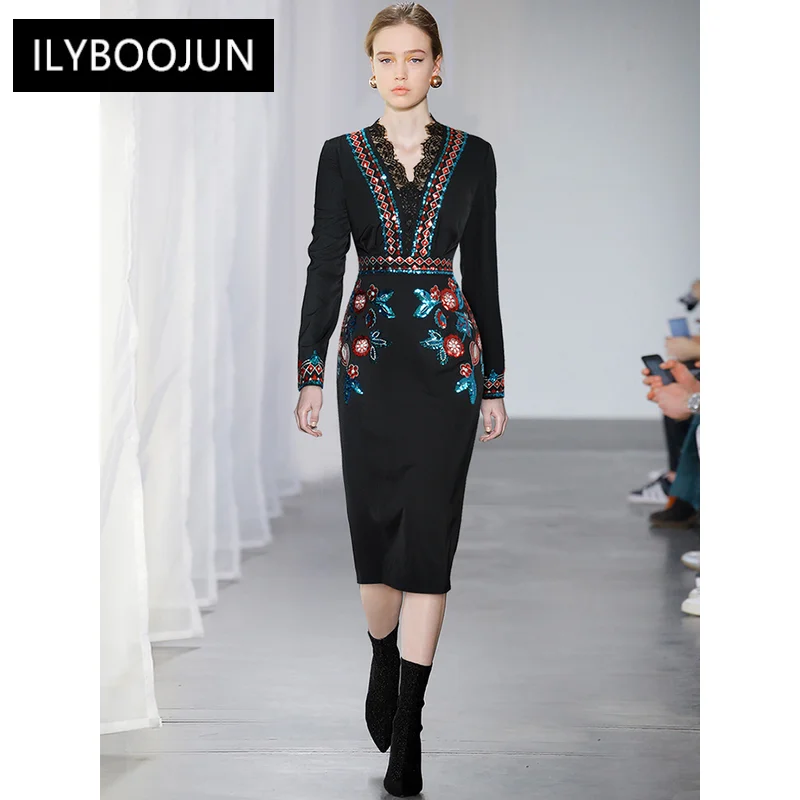 Elegant Dresses For Women 2022 Runway Autumn Luxury Designe Pencil V-neck Long Sleeves Sequined Embroidery Vintage Party Dresses
Elegant Dresses For Women 2022 Runway Autumn Luxury Designe Pencil V-neck Long Sleeves Sequined Embroidery Vintage Party Dresses