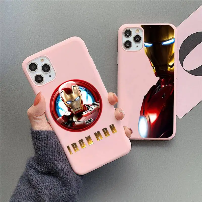 Marvel Superhero Iron Man Phone Case For iphone 13 12 11 Pro Max Mini XS 8 7 6 6S Plus X SE 2020 Matte Candy Pink Silicone cover
Marvel Superhero Iron Man Phone Case For iphone 13 12 11 Pro Max Mini XS 8 7 6 6S Plus X SE 2020 Matte Candy Pink Silicone cover