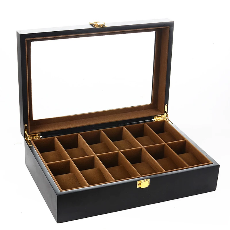 Luxury Black Watch Box Organizer 12 Slots Men's Wooden Watch Boxes Storage Organizer Box Case for Watches Display Free Shipping
Luxury Black Watch Box Organizer 12 Slots Men's Wooden Watch Boxes Storage Organizer Box Case for Watches Display Free Shipping