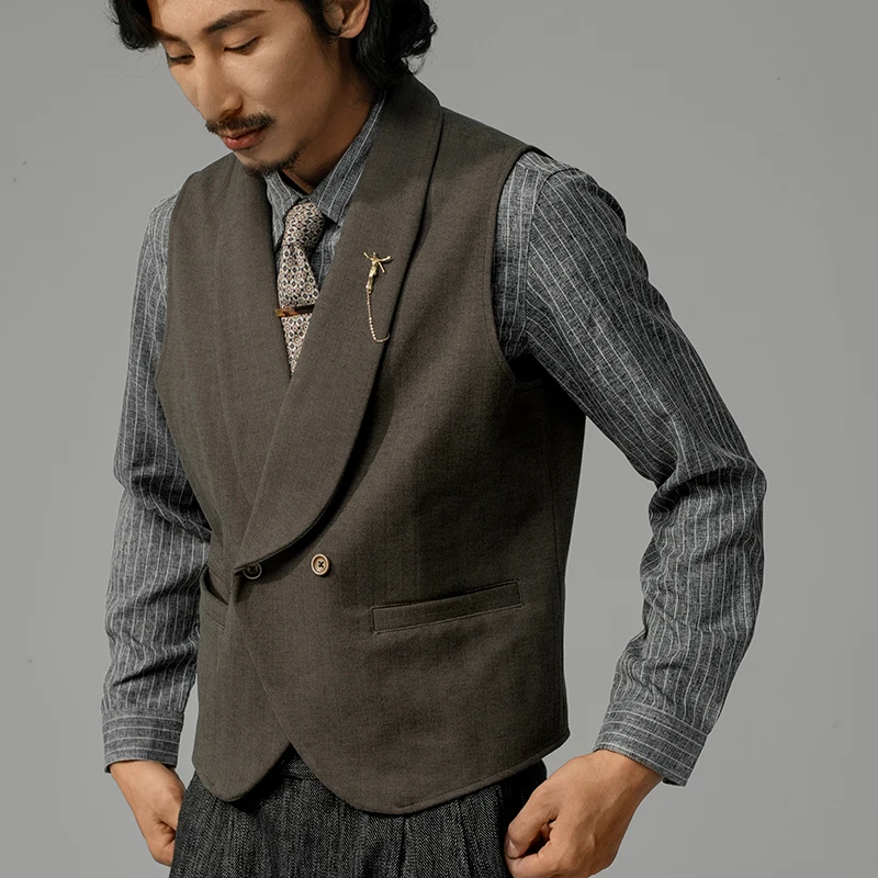Men's Vest Dark Gray Tailored Collar Double Breasted Male Gentleman Business Waistcoat For Bridegroom Wedding Dress Vest 2022
Men's Vest Dark Gray Tailored Collar Double Breasted Male Gentleman Business Waistcoat For Bridegroom Wedding Dress Vest 2022