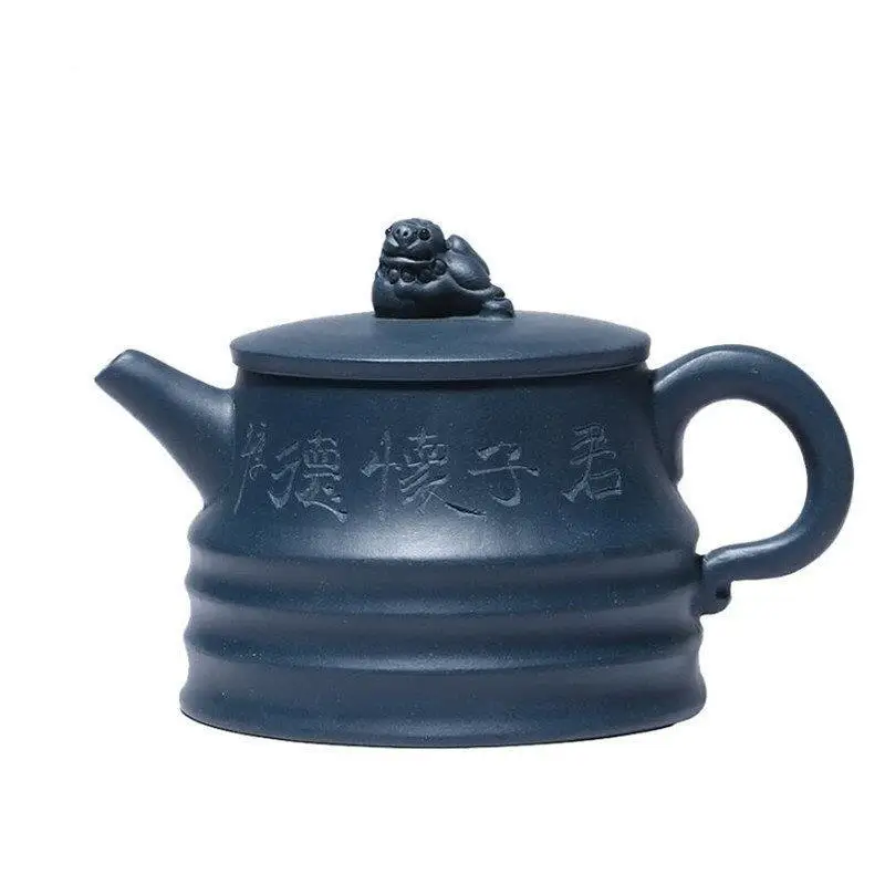 

280ml Yixing Purple Clay Teapots Authentic Handmade Tea Pot Raw Ore Azure Mud Beauty Kettle Chinese Famous Artists Zisha Tea Set