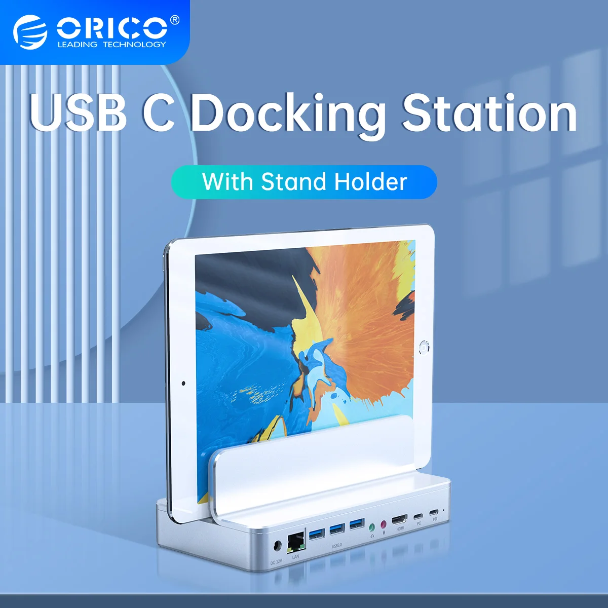 ORICO USB C концентратор с Регулируемый держатель для стойки типа к USB3.0 RJ45 PD адаптер