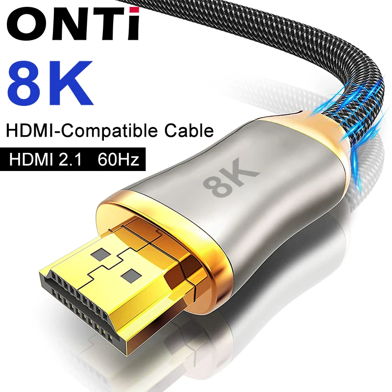 ONTi HDMI-compatible 2.1 Cable for TV Box USB C HUB PS5 8K/60Hz Ultra High-speed HDMI-compatible Splitter Cable eARC HDR10+
ONTi HDMI-compatible 2.1 Cable for TV Box USB C HUB PS5 8K/60Hz Ultra High-speed HDMI-compatible Splitter Cable eARC HDR10+