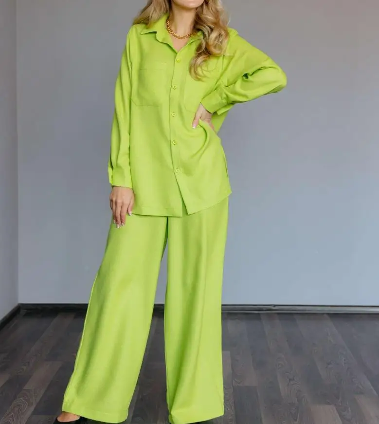 2022 Autumn Wilde Leg Pants Set Women Long Sleeve Shirts Casual Two Piece Set Streetwear
2022 Autumn Wilde Leg Pants Set Women Long Sleeve Shirts Casual Two Piece Set Streetwear