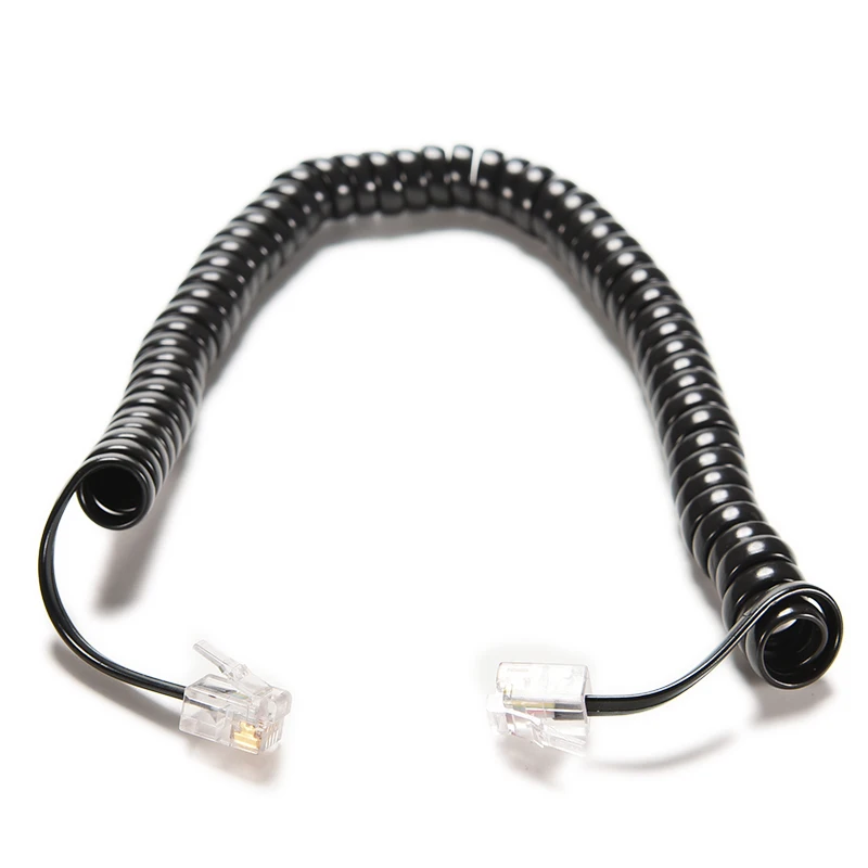 

30cm Long Telephone Cord Straighten 2m Microphone Receiver Line RJ22 4P4C Connector Copper Wire Phone Volume Curve Handset Cable