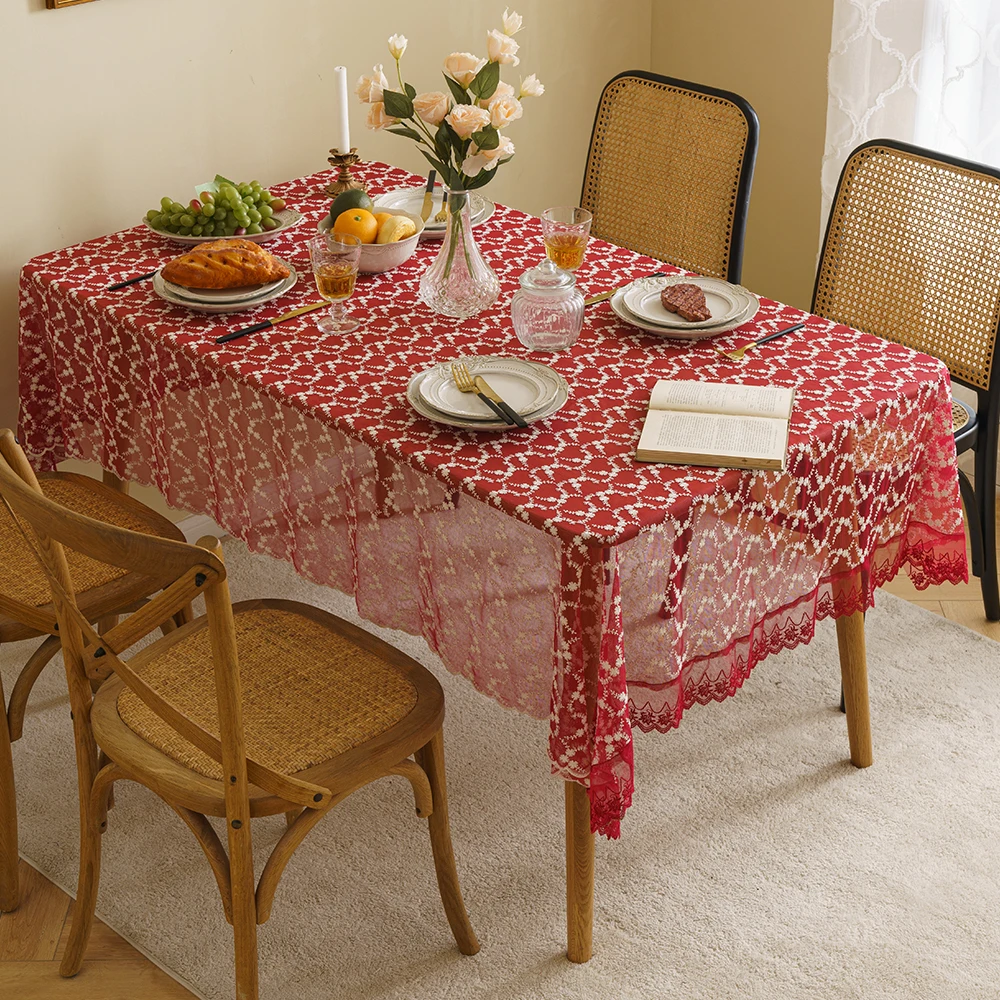 Red Lace Wedding Tablecloth Decorative Birthday Home Dining Chiffon Celebrating Party Table Cover Rectangle Table Cloth
Red Lace Wedding Tablecloth Decorative Birthday Home Dining Chiffon Celebrating Party Table Cover Rectangle Table Cloth
