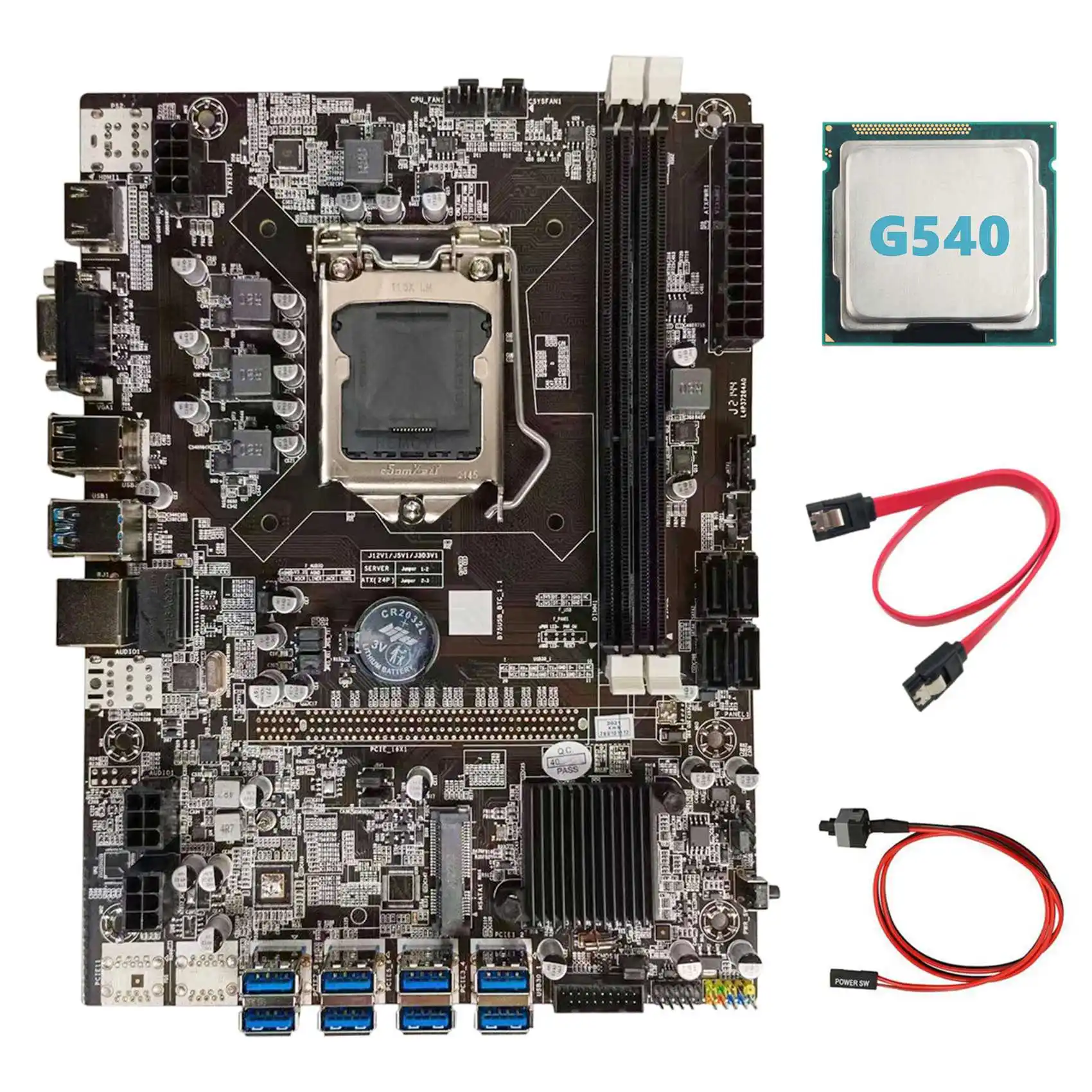 B75 BTC Miner Motherboard+G540 CPU+SATA Cable+Switch Cable LGA1155 8XPCIE USB Adapter DDR3 MSATA B75 USB BTC Motherboard
B75 BTC Miner Motherboard+G540 CPU+SATA Cable+Switch Cable LGA1155 8XPCIE USB Adapter DDR3 MSATA B75 USB BTC Motherboard