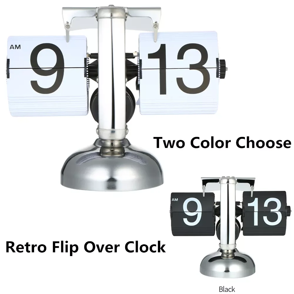 Table Clock Small Scale Retro Flip Over Desk Clocks Stainless Steel Flip Internal Gear Operated Quartz Clock Game Sports Timer 
Table Clock Small Scale Retro Flip Over Desk Clocks Stainless Steel Flip Internal Gear Operated Quartz Clock Game Sports Timer
