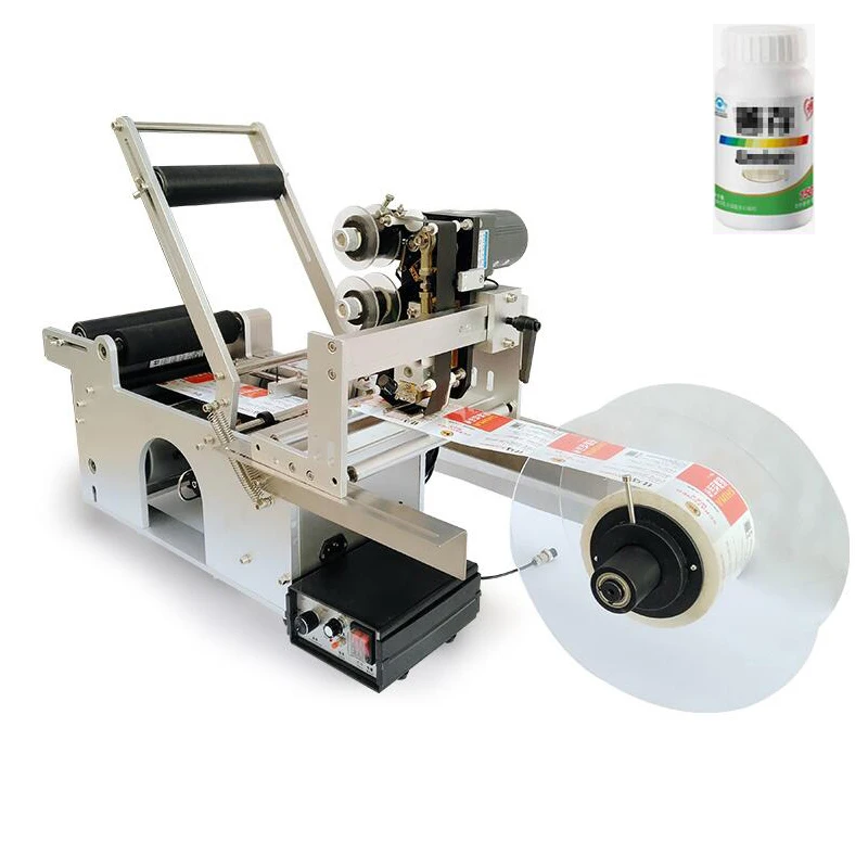 

Semi Automatic Labeling Machine Adhesive Sticker Labeler Beer Cans Round Bottle Label Applicator