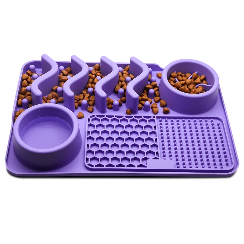 

Dog Cat Slow Food Bowl Pet Dog Feeding Bowl Silicone Dog Feeding Licking Mat Dog Healthy Slow Food Feeder Bowl Mat Pet Supplies