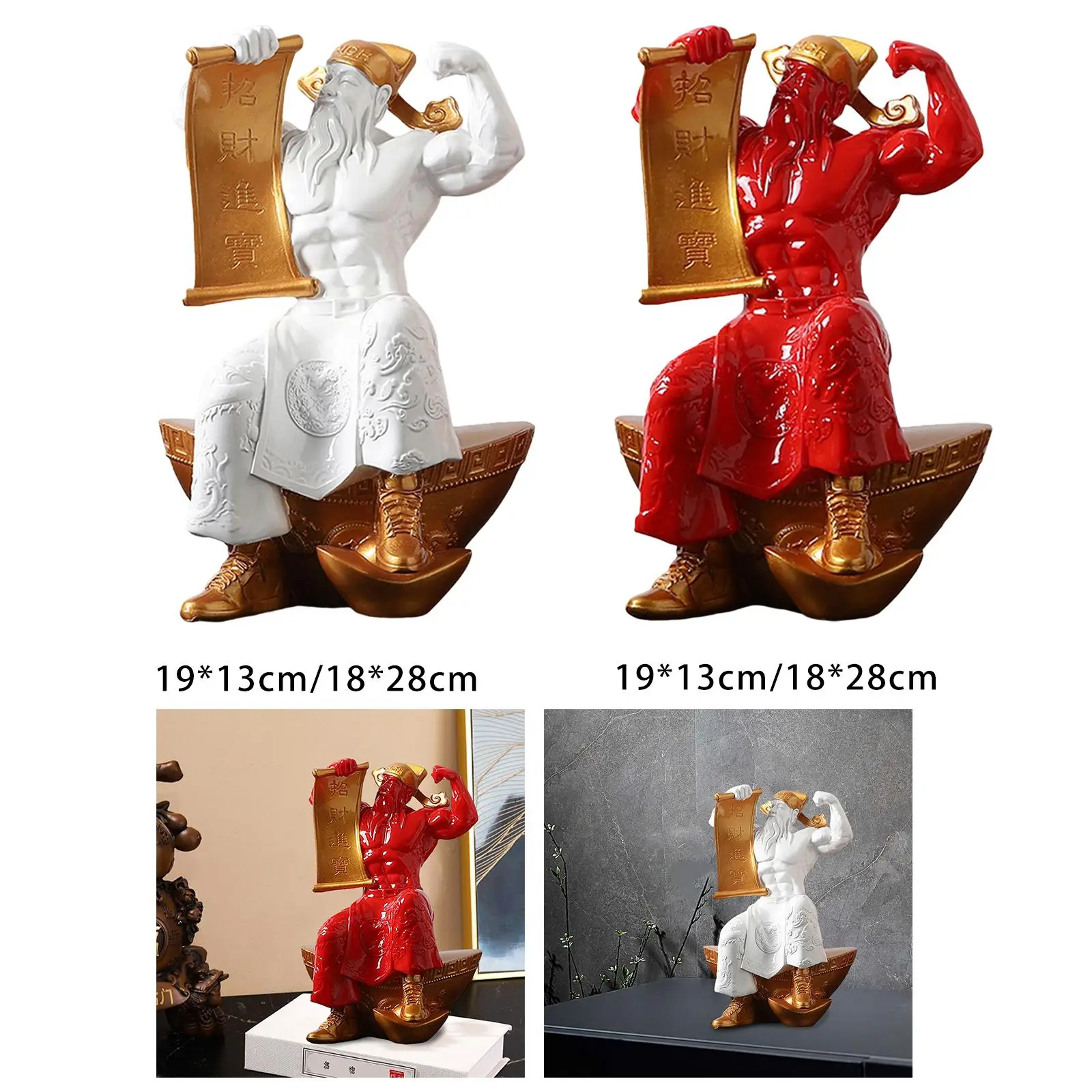 Resin Cai Shen Statue Sculpture Ornament Feng Shui Decor Figurine for Office Desktop Shop Shelf Decoration
Resin Cai Shen Statue Sculpture Ornament Feng Shui Decor Figurine for Office Desktop Shop Shelf Decoration
