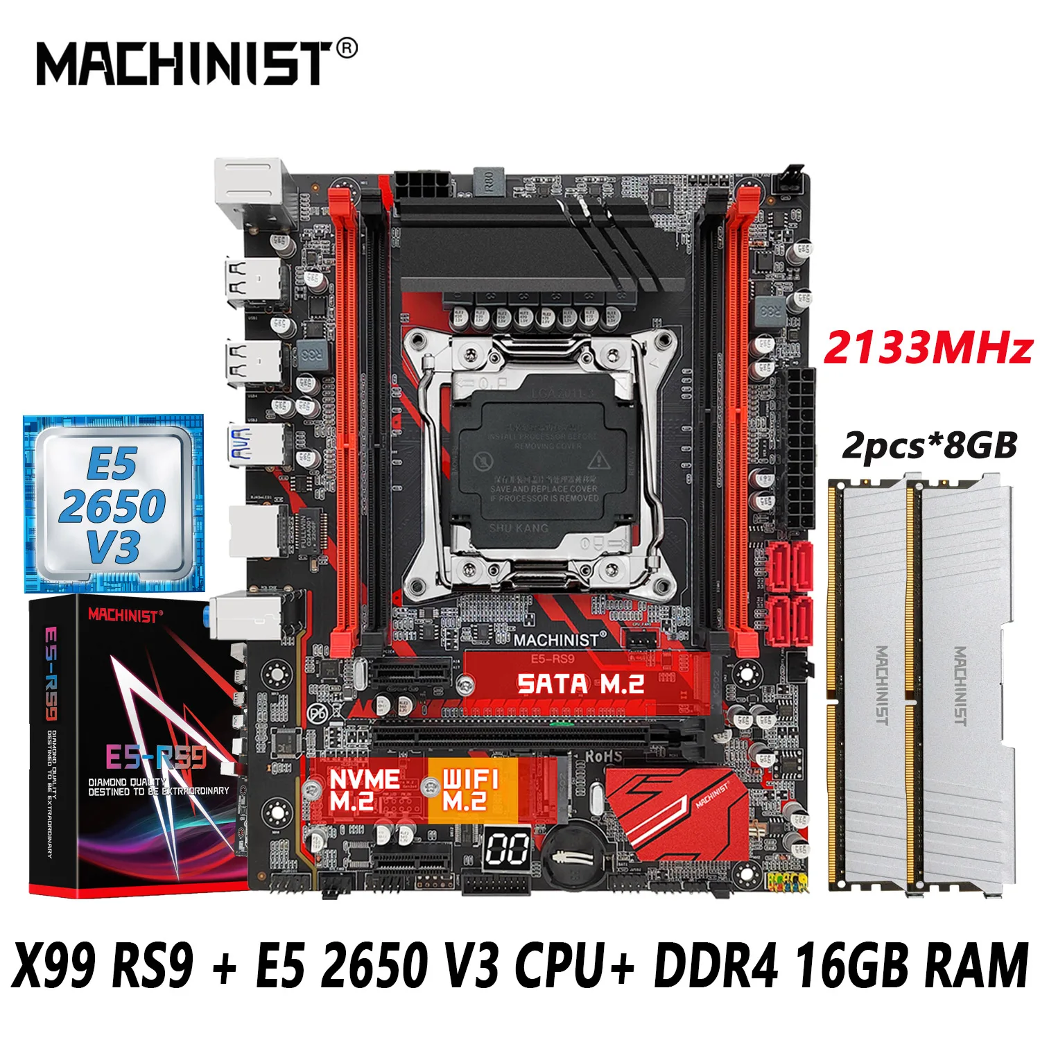 MACHINIST X99 комплект материнской платы LGA 2011-3 комплект Xeon E5 2650 V3 процессор ЦП + DDR4 ОЗУ 2*8 ГБ четырехканальная память USB
MACHINIST X99 комплект материнской платы LGA 2011-3 комплект Xeon E5 2650 V3 процессор ЦП + DDR4 ОЗУ 2*8 ГБ четырехканальная память USB