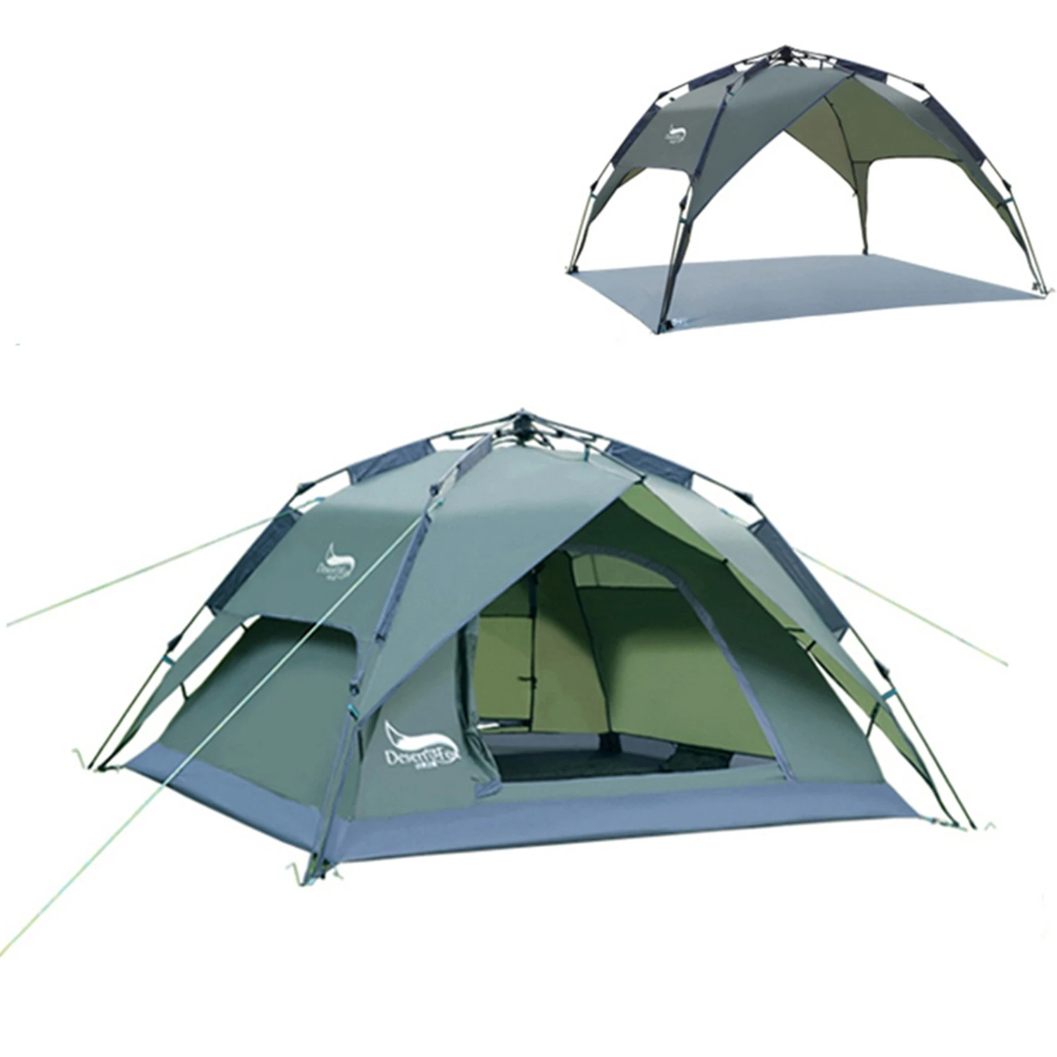 

Туристическая палатка на 3-4 человек, автоматическая двойная палатка для мультиплеера, быстрое открытие, навес, защита от воды, поездки на пр...