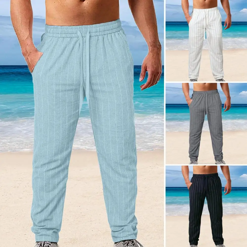 Elastic Waist Drawstring Pants Vertical Striped Print Men's Trousers Elastic Waistband Drawstring Pockets Straight Leg
Elastic Waist Drawstring Pants Vertical Striped Print Men's Trousers Elastic Waistband Drawstring Pockets Straight Leg