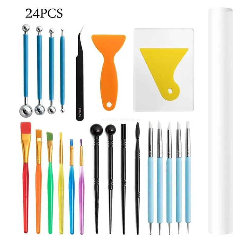 24pcs Ball Stylus Dotting Tools Clay Pottery Modeling Rock Painting Kit for DIY Sculpting Sculpture Pottery Dropship
24pcs Ball Stylus Dotting Tools Clay Pottery Modeling Rock Painting Kit for DIY Sculpting Sculpture Pottery Dropship