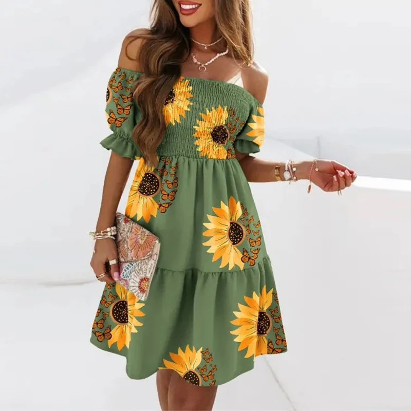Sexy Slash Neck Dress For Women 2022 Summer Pleated Puff Sleeve Backless Party Beach Dresses Off Shoulder Knee-Length Dress Robe
Sexy Slash Neck Dress For Women 2022 Summer Pleated Puff Sleeve Backless Party Beach Dresses Off Shoulder Knee-Length Dress Robe