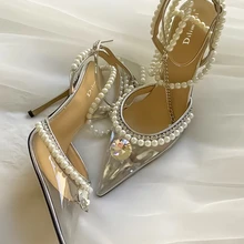 Diamond Of Elizabeth Heels Transparent PVC heels Faux-pearl and crystal SHOES