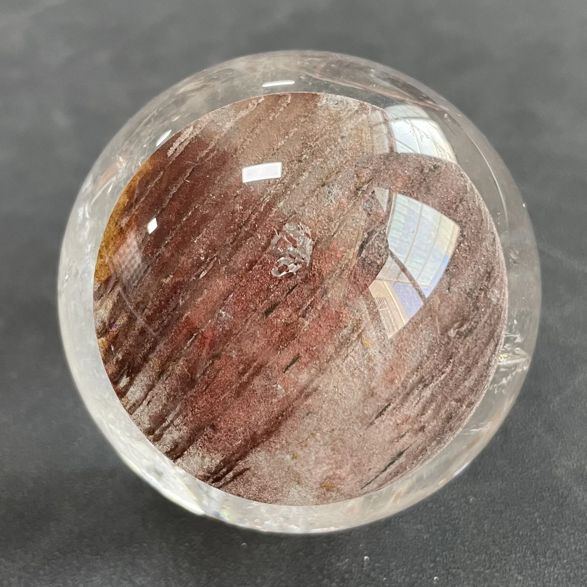 

383 г натуральный камень, прозрачный кварцевый шар, полированная Радужная Сфера, хрустальный шар рейки, лечебный подарок, декор для комнаты Fengshui Y1219