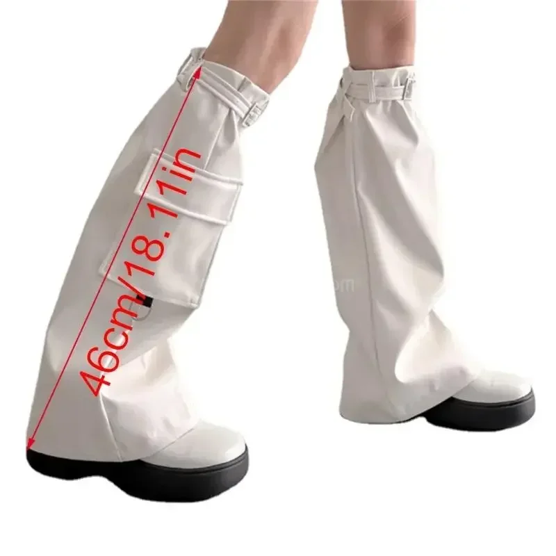 Gothic Metal PU With Leg Pockets High Punk Boots Socks Harajuku Rock Warmers Cover Knee Leathers Long Buckle
Gothic Metal PU With Leg Pockets High Punk Boots Socks Harajuku Rock Warmers Cover Knee Leathers Long Buckle