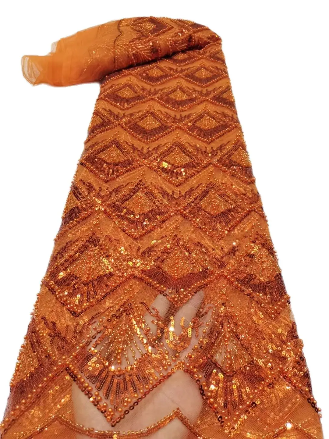 Top Selling Orange French Lace 15JRB-42503 High Quality Sequins Beaded Material for Bridal Women Fashion Show or Party Dress
Top Selling Orange French Lace 15JRB-42503 High Quality Sequins Beaded Material for Bridal Women Fashion Show or Party Dress