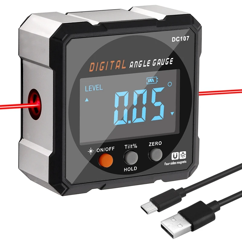 Digital Protractor Inclinometer Level Ruler USB Chargable Inclinometer Magnetic Base Goniometer Magnet Tilt Tools
Digital Protractor Inclinometer Level Ruler USB Chargable Inclinometer Magnetic Base Goniometer Magnet Tilt Tools