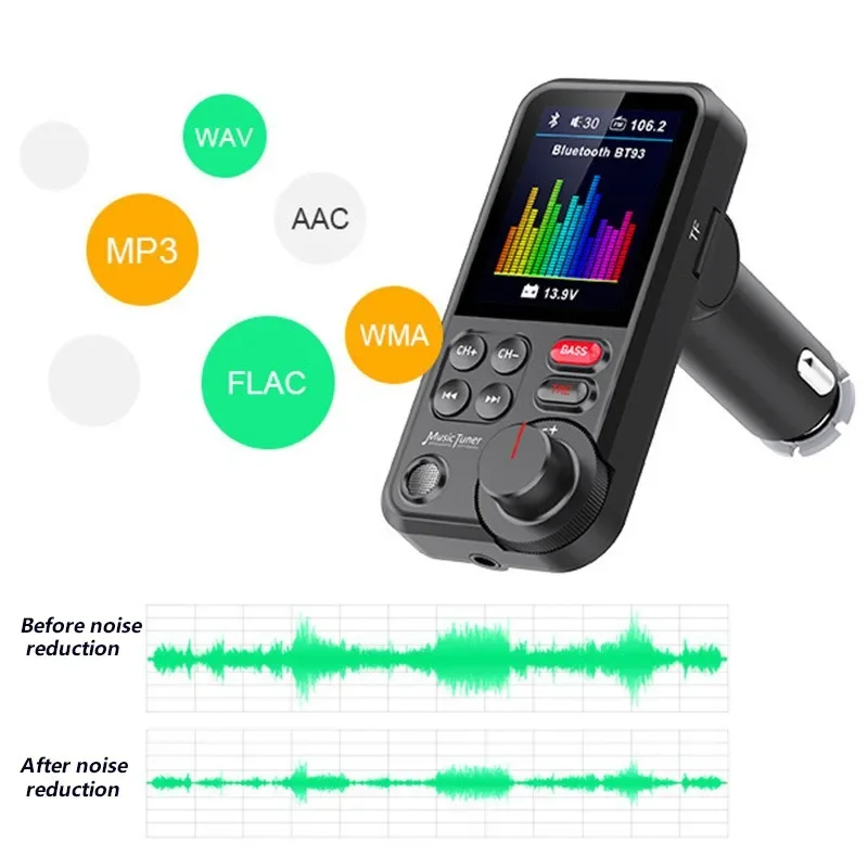 Bluetooth Car Wireless FM Transmitter Radio Adapter Fast Charging Treble and Bass Car MP3 Music Player Charger Quick
Bluetooth Car Wireless FM Transmitter Radio Adapter Fast Charging Treble and Bass Car MP3 Music Player Charger Quick