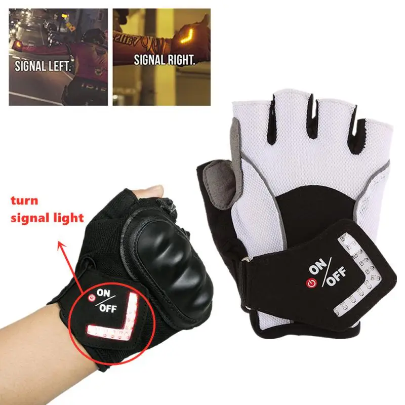 Gravitation Sensor Turn Signal Half Finger Bike Gloves Portable LED Light Automatic Induction Warning for Cycling Running
Gravitation Sensor Turn Signal Half Finger Bike Gloves Portable LED Light Automatic Induction Warning for Cycling Running