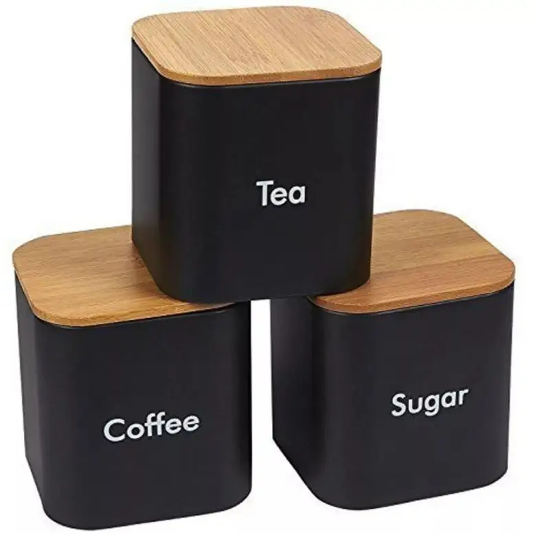 Hot Sale Galvanized Metal Farmhouse Tea Sugar Coffee Tin Kitchen Storage Jar Container Set Canister with bamboo lid
Hot Sale Galvanized Metal Farmhouse Tea Sugar Coffee Tin Kitchen Storage Jar Container Set Canister with bamboo lid