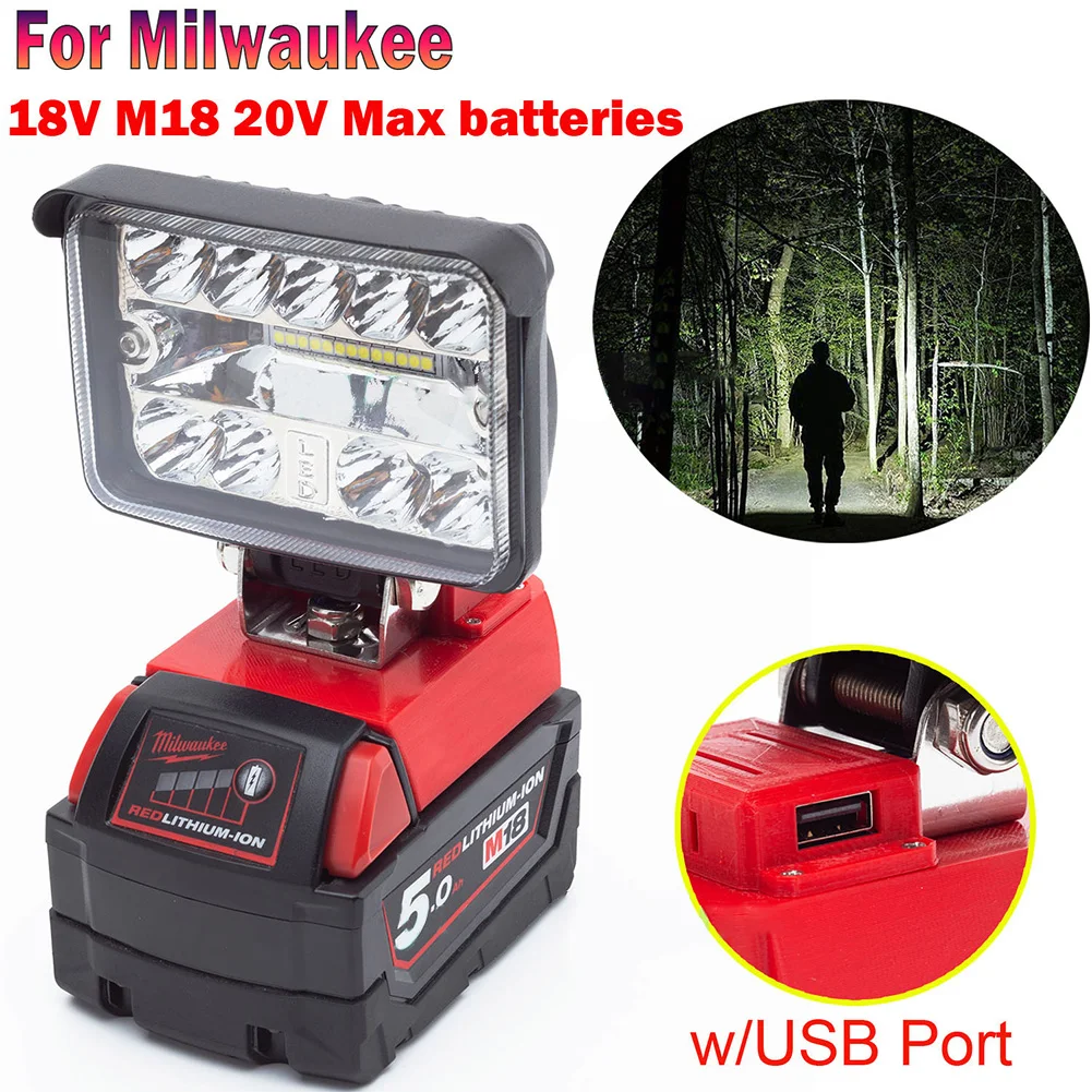 18 28 62 LEDs LED Work Light Low Voltage Protection USB Power Charger For Milwaukee 18v M18 Li-Ion Batteries Portable Lanterns
18 28 62 LEDs LED Work Light Low Voltage Protection USB Power Charger For Milwaukee 18v M18 Li-Ion Batteries Portable Lanterns