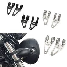 Motorcycle Universal Headlight Brackets Custom Lights Holder Support Handmade Vintage Motorbike Indicator Fork Fixing Bracket