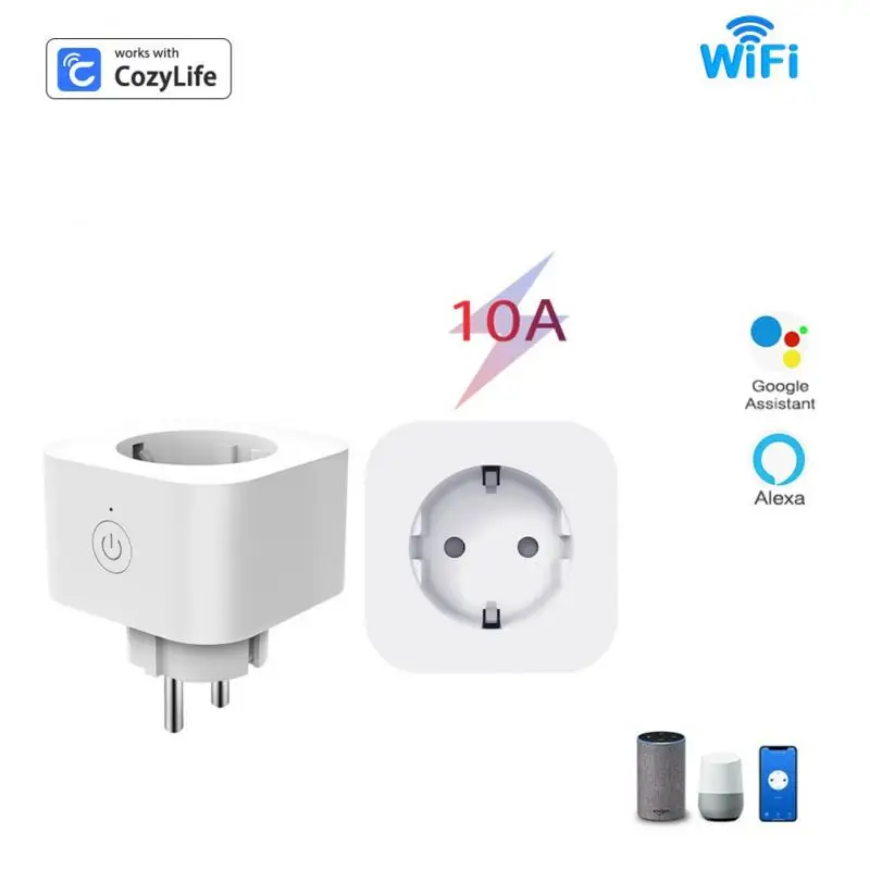 Умная розетка с Wi-Fi, 10 а, с голосовым управлением 
Умная розетка с Wi-Fi, 10 а, с голосовым управлением