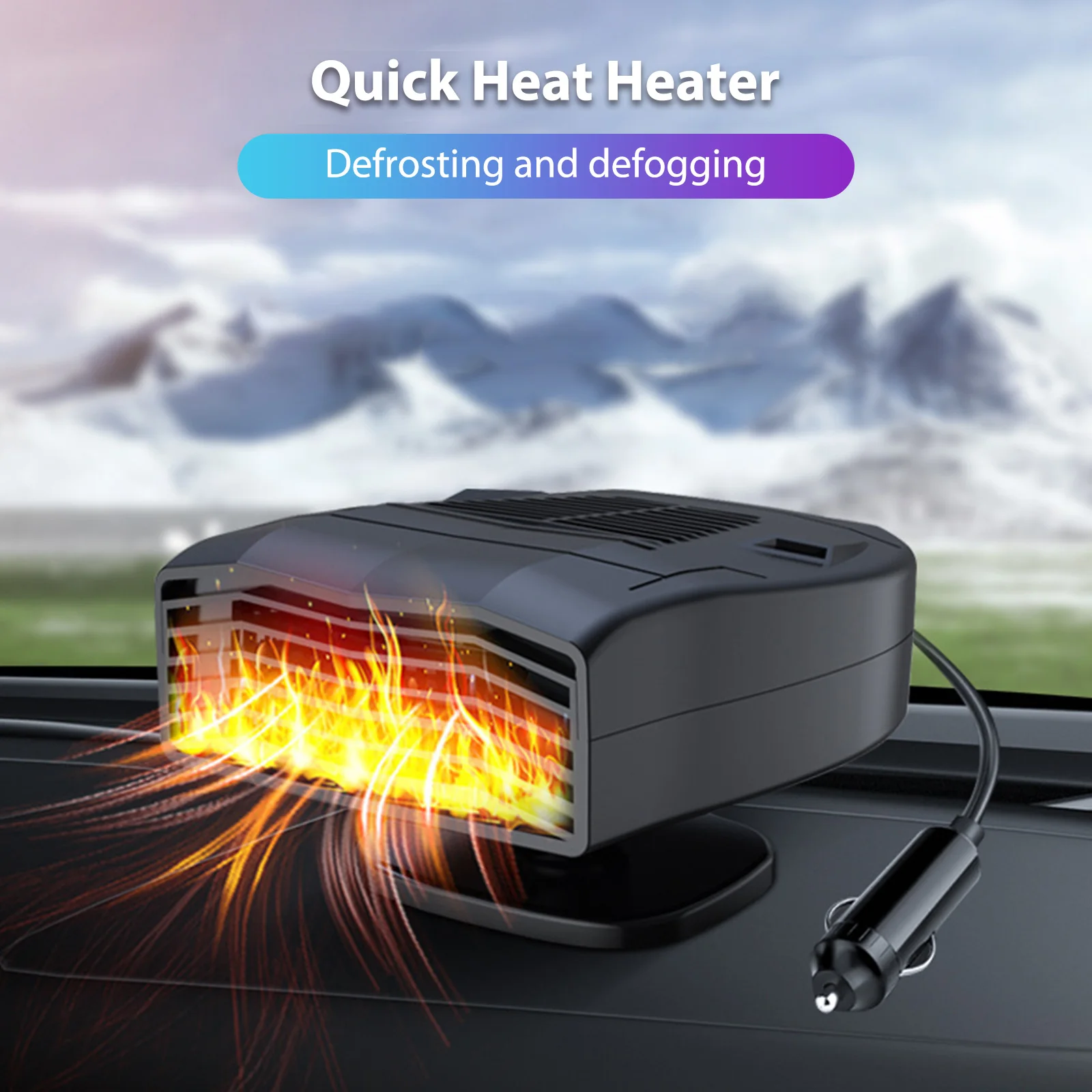 Car Heater 12V/24V 140W Portable 360 Degree Adjustable Electric Heater Cooling Fan Auto Windshield Anti-Fog Defogging Defroster
Car Heater 12V/24V 140W Portable 360 Degree Adjustable Electric Heater Cooling Fan Auto Windshield Anti-Fog Defogging Defroster