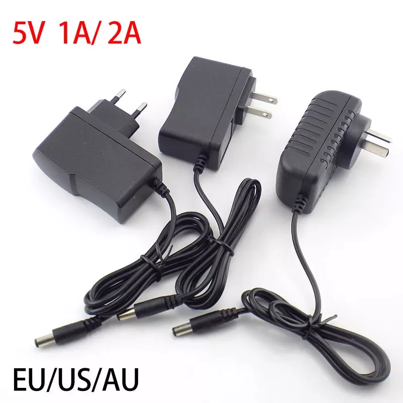 NEW AC DC 5v 1A 2A 2000ma 3A adapter power supply adaptor EU AU US PLUG 5.5MM*2.1mm wall charger for led strip light CCTV camera
NEW AC DC 5v 1A 2A 2000ma 3A adapter power supply adaptor EU AU US PLUG 5.5MM*2.1mm wall charger for led strip light CCTV camera