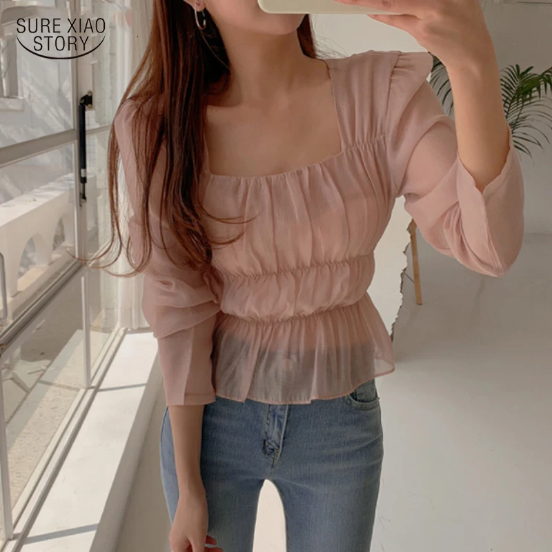 Sweet Spring 2023 All-match Long Sleeve Shirt Autumn Vintage Square Collar Mesh Blouse Women Casual Solid Slim Tops Blusas 15484
Sweet Spring 2023 All-match Long Sleeve Shirt Autumn Vintage Square Collar Mesh Blouse Women Casual Solid Slim Tops Blusas 15484