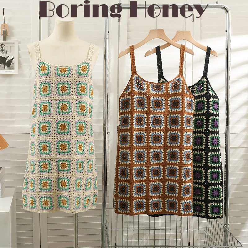 Boring Honey Retro Square Chain Link Short Skirt Be All-Match Thin Sleeveless Chic Sling Dress Hollow Out Fashion Women Blouses
Boring Honey Retro Square Chain Link Short Skirt Be All-Match Thin Sleeveless Chic Sling Dress Hollow Out Fashion Women Blouses