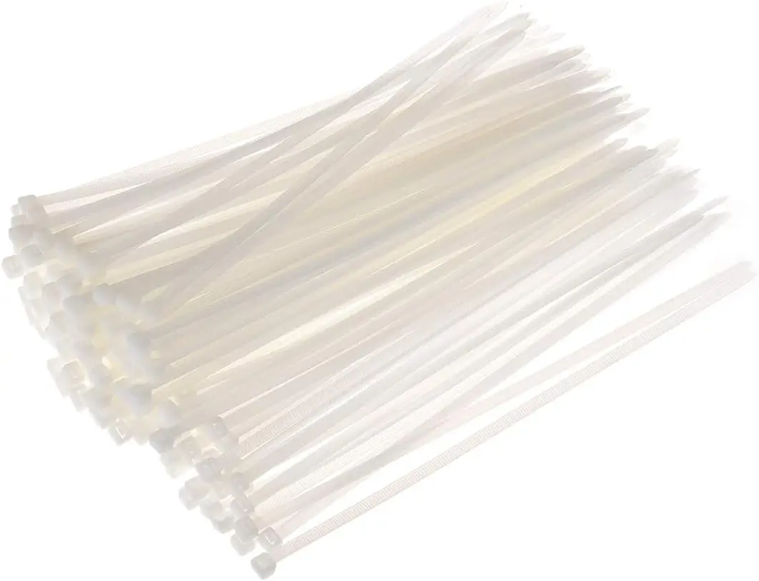 

Tcenofoxy 150pcs Cable Zip Ties 18 Inch x 0.16 Inch Self-Locking Nylon Tie Wraps White