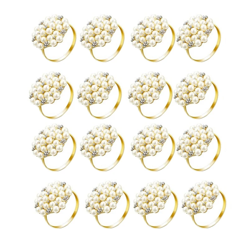16 Pack Pearls Napkin Rings Exquisite Alloy Napkin Ring Napkin Buckle For Wedding, Dinner Party, Table Decoration
16 Pack Pearls Napkin Rings Exquisite Alloy Napkin Ring Napkin Buckle For Wedding, Dinner Party, Table Decoration