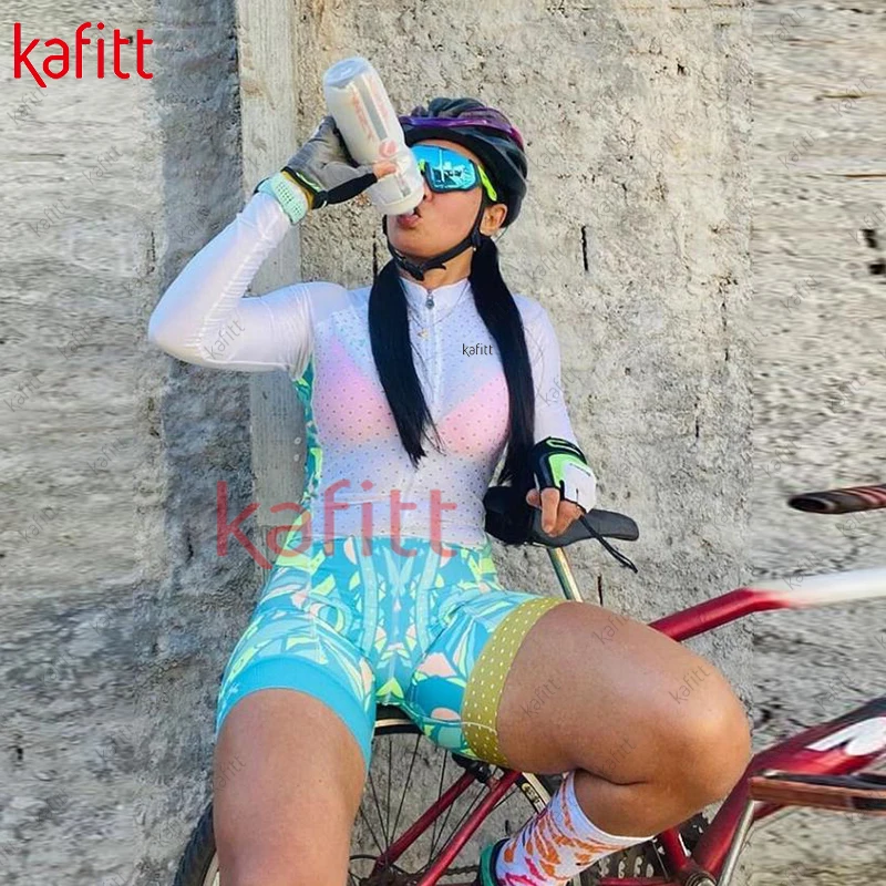 Kafitt Women Long Sleeve Suit Low Price Promotion Brazil Free Shipping Mountain Bike Shorts Jumpsuit Triathlon Cycling | Спорт и