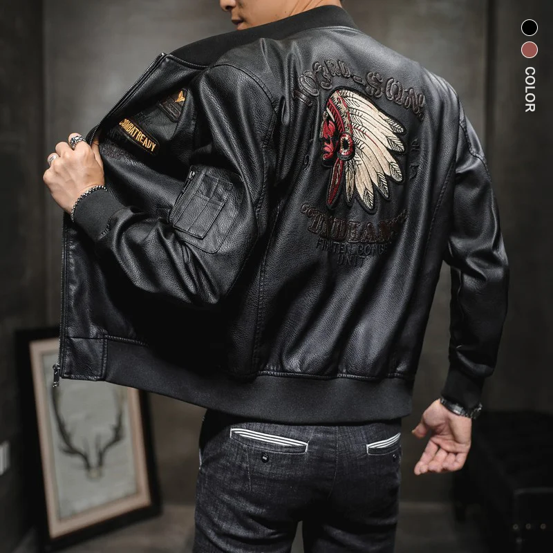 Winter Men's Leater Jacket Male Outerwear Embroidery Streetwear Casual PU Motorcycle Jacket Men Clotin Coat Biker Jacket
Winter Men's Leater Jacket Male Outerwear Embroidery Streetwear Casual PU Motorcycle Jacket Men Clotin Coat Biker Jacket