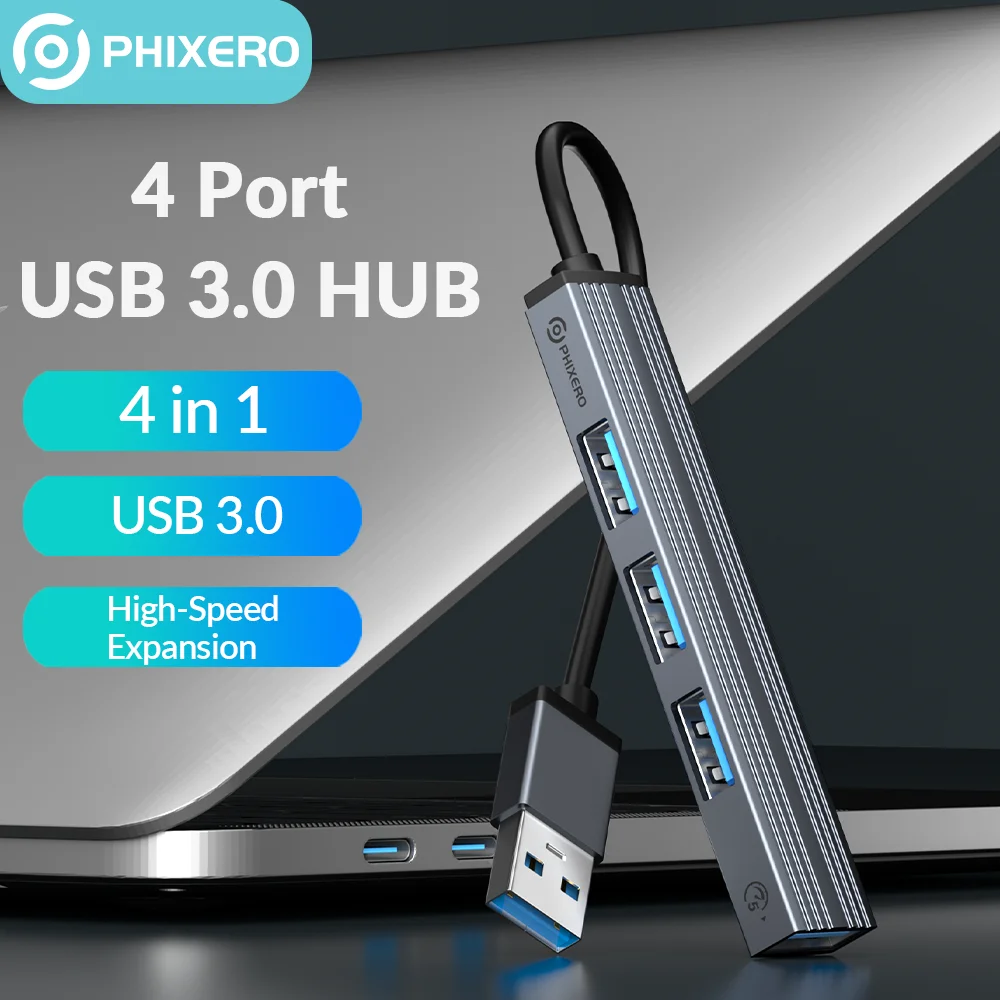 

Разветвитель PHIXERO usb-хаб 3,0 2,0 с несколькими USB-портами, 4 порта, алюминиевый порт Type-C, OTG, адаптер TF, док-станция для ПК, Macbook, аксессуары для ноутбуков
