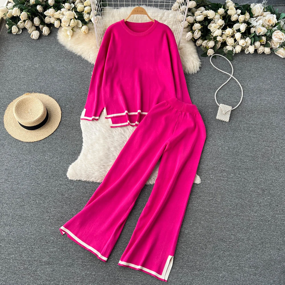 Amolapha Women Winter Thick Sweater Clothing Sets O-Neck Irregular Knitted Pullovers+Elastic Waist Split Casuao Pants Suits
Amolapha Women Winter Thick Sweater Clothing Sets O-Neck Irregular Knitted Pullovers+Elastic Waist Split Casuao Pants Suits