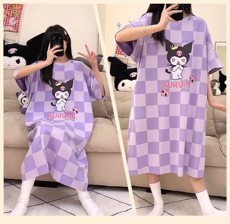 Ночная рубашка Sanrio с коротким рукавом Hellokitty Mymelody Kuromi Cinnamoroll Студенческая мультяшная Милая свободная одежда для беременных
Ночная рубашка Sanrio с коротким рукавом Hellokitty Mymelody Kuromi Cinnamoroll Студенческая мультяшная Милая свободная одежда для беременных