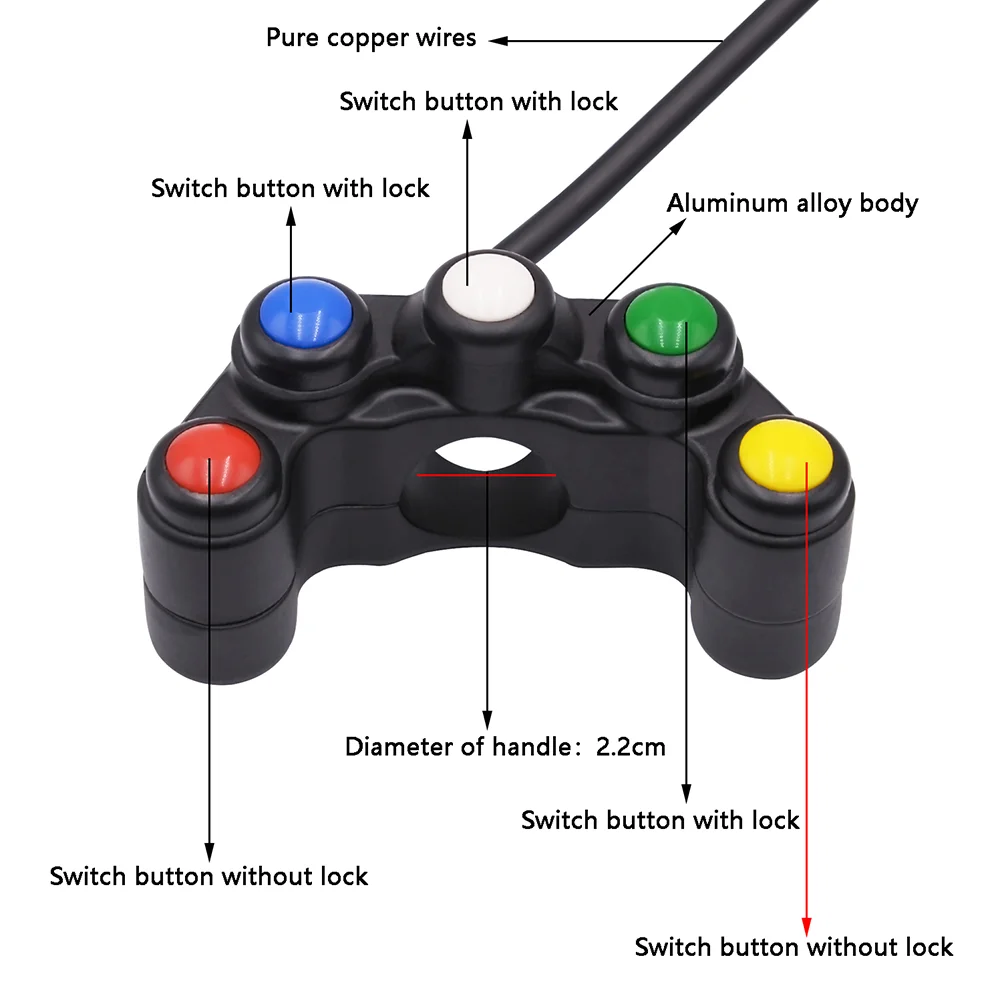 1PC 5 In 1 Replacement Horn Switch Button Turn Handlebar for Scooter Electrombile
1PC 5 In 1 Replacement Horn Switch Button Turn Handlebar for Scooter Electrombile