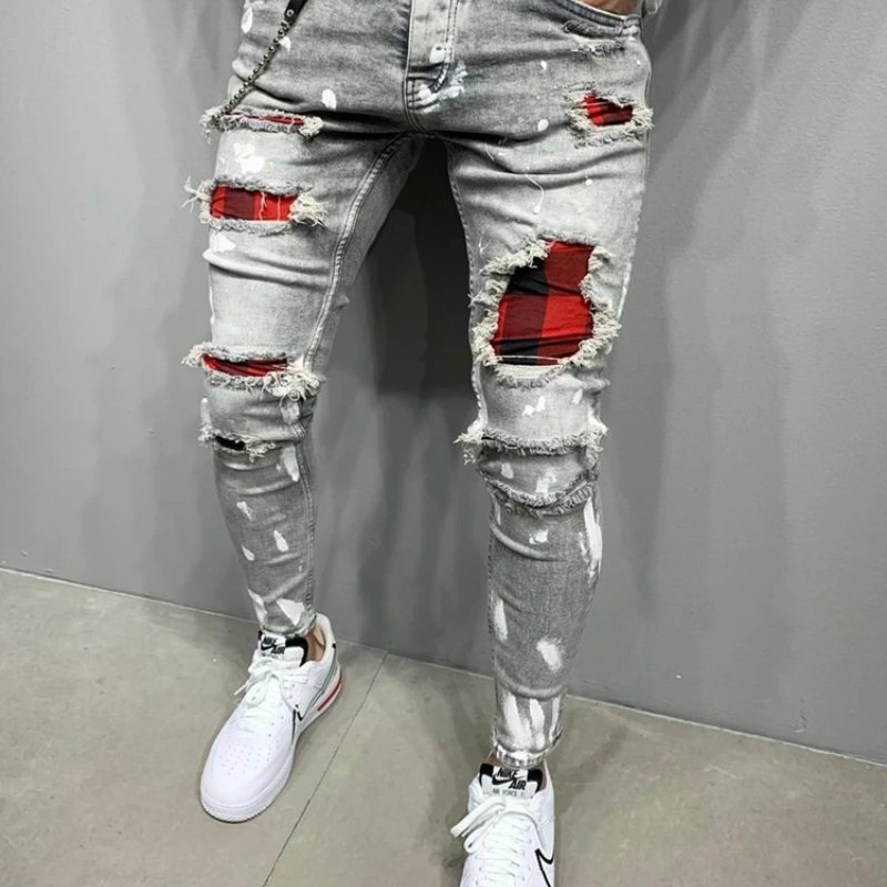 2022New Quilted Embroidered Jeans Skinny Jeans Ripped Mesh Stretch Trousers Men's Elastic Waist Panel Jogging Casual Pants 2XL
2022New Quilted Embroidered Jeans Skinny Jeans Ripped Mesh Stretch Trousers Men's Elastic Waist Panel Jogging Casual Pants 2XL