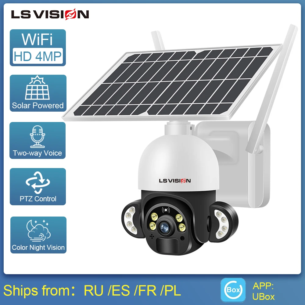LSVISION 4MP WiFi Camera 1080P Security Surveillance Human Detect Battery PTZ Solar Power 6W Camera Outdoor CCTV Ctronic Camera
LSVISION 4MP WiFi Camera 1080P Security Surveillance Human Detect Battery PTZ Solar Power 6W Camera Outdoor CCTV Ctronic Camera
